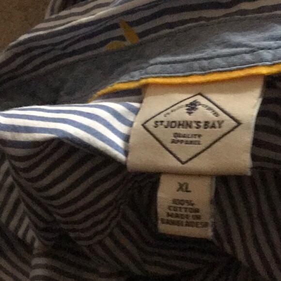 St. John’s Bay old money Striped Button Up with lemons Size XL - Picture 3 of 4